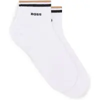 BOSS Lot de deux paires de chaussettes à rayures emblématiques au niveau des chevilles