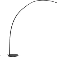 QAZQA Lampadaire arc moderne noir avec LED et variateur tactile - Arlow
