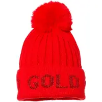 Goldbergh - Bonnet en laine à pompon - Hodd Flame pour Femme en Laine - Rouge