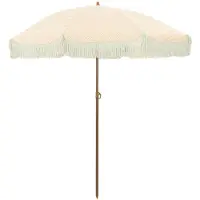 vidaXL Parasol de plage jaune et blanc 160 x 160 x 196 cm