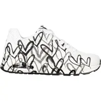 SKECHERS Baskets basses 'Uno - Spread The Love' gris / noir / blanc