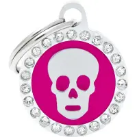 My Family Médaille Glam Ronde Avec Tête De Mort Pour Animal