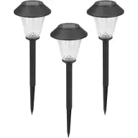 Luxform Lot de 3 spots à pointes St. Tropez solaire noir