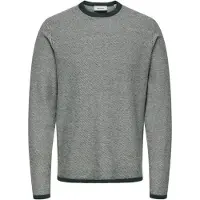 Only & Sons Pull-over 'Timmy' gris / vert foncé