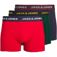 Jack & Jones Boxers 'JWHJAMES' bleu foncé / vert foncé / rouge vif / blanc