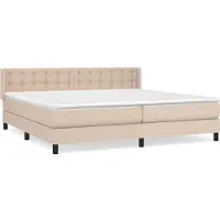 vidaXL Lit Boxspring Matelas Marron Cappuccino 200x200cm Similicuir
