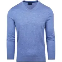 Suitable Pull Merino Col V clair Bleu clair Bleu taille S