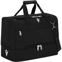 MACRON Sac de sport Rocket, modèle moyen, avec compartiment de rangement au fond - Noir | Taille : MOYENNE