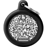My Family Hushtag Médaille Ronde Qr Pour Animal De Compagnie