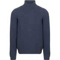 Suitable Pull Col Roulé Structure Melange Marine Bleu Bleu foncé taille M