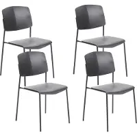 Beliani Lot de 4 chaises de salle à manger en plastique noir style moderne mobilier design salle à manger