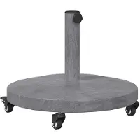 vidaXL Support de parasol , 24,8 kg, aspect bois, couleur gris foncé, forme ronde