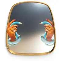 Seletti Gold Frame 59 cm Miroir Hands with Snakes