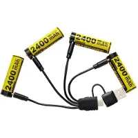 Nitecore Batterie Li-Ion Type 14500 - Batterie Li-Ion 1,5 Volt 2400 mAh USB-C - NH2400 - 2 pcs.