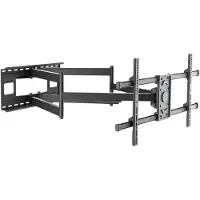 Goobay 1x 71197 Pro Wide Range Support TV mural Pro FULLMOTION (XL), noir - Support pour téléviseur de 43 à 90 pouces (109 - 229 cm), max. 80 kg, extensible jusqu'à 104,5 cm, entièrement bewildern