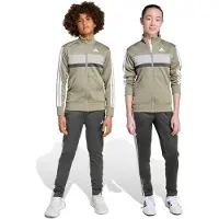 Adidas Survêtement 'Seasonal Essentials Tiberio' gris clair / gris foncé / olive / blanc