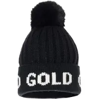 Goldbergh - Bonnet en laine à pompon - Hodd Black/White pour Femme en Laine - Noir