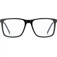HUGO Monture optique en acétate noir avec logo en gomme contrasté