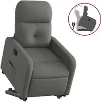 vidaXL Fauteuil relax releveur gris foncé Tissu