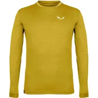 Salewa - T-shirt manches longues de randonnée respirant - Puez Melange Dry M L/S Tee Olive Oil Melange pour Homme - Taille L - Jaune