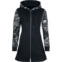 Black premium by emp Sweat-shirt zippé à capuche de - Skull & Roses - S - pour Femme - noir - Taille S