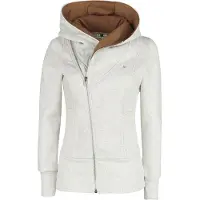 Forplay Sweat-shirt zippé à capuche de - Sarah - M - XXL - pour Femme - gris chiné - Taille M