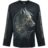 Spiral T-shirt manches longues de - Loup Celtique - M - XXL - pour Homme - noir - Taille L