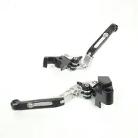 Sifam Levier Frein Droit Pour Moto Kawasaki 600 Zx-6 R Ninja 1995 À 1999 Alu Cnc Noir Argent / Paire Neuf