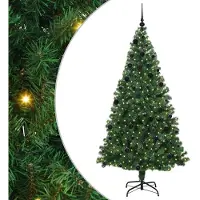 vidaXL Sapin de Noël artificiel Vert 210 cm PVC, Acier et Plastique
