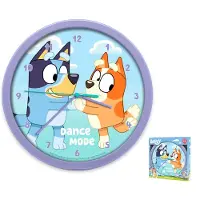 Kids Licensing Horloge murale grand format 25cm pour bébé et enfant / Bluey and Bingo Blue / BY00015