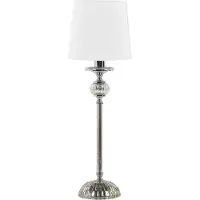 Beliani Lampe à poser en métal blanc Kubena Lumarko
