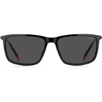 HUGO Lunettes de soleil en acétate noir avec branches tubulaires