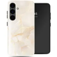 Selencia Coque arrière Vivid pour Samsung Galaxy S24 - Golden Beige Marble
