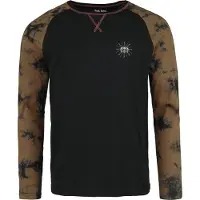 Rock Rebel by EMP T-shirt manches longues de - Haut Tie Dye avec Imprimé dans le Dos - L - XXL - pour Homme - noir/beige - Taille XXL