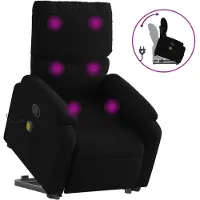 vidaXL Fauteuil de massage avec releveur Noir Tissu
