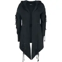 Banned Alternative Sweat-shirt zippé à capuche Gothic de - Sweat Lacé Draconia - S - 4XL - pour Femme - noir - Taille M