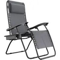 LifeGoods Chaises de jardin pliables - 30°-90° réglables - Métal - Gris foncé