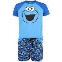 Sesame Street Pyjama de - Macaron Le Glouton - L - 3XL - pour Homme - bleu - Taille L