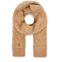 Ralph Lauren unisex. 323953206004 Écharpe en coton à torsades marron (S/M), Casuel