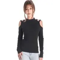 Outer Vision T-shirt manches longues de - Top pour femme – Bulma - S - 4XL - pour Femme - noir - Taille M