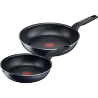 Tefal C38590, Set de friture, noir, titane, aluminium, indicateur thermique, céramique, gaz, halogène, table de cuisson scellée