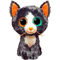 TY Beanie Boos – Mond, le chat noir aux grands yeux orange et verts, un peluche aux grands yeux scintillants – 15 cm – T37388