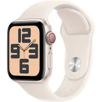 Apple Watch SE 2024 4G 40 mm Lumière Stellaire Bracelet Sport M/L