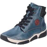 Rieker Bottines à lacets 'Stiefel Damen 45943-12 Leder-Mix in blau' bleu foncé