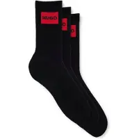 HUGO Label 10267340 Red Socks 3 Pairs Noir EU 39-42 Homme