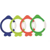 Bestway Jeu De Piscine Lil Fish Avec 4 Anneaux De Plongée De Couleurs Bleu Orange Vert Pour Enfants
