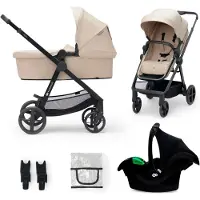 Kinderkraft Poussette combinée 3 en 1 Newly Sand beige + Mink PRO