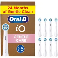 Oral-B iO Sanfte Reinigung ORIGINAL Aufsteckbürsten, 8 Stück, Weiß