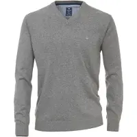 REDMOND Casual Regular Fit Pull-over Encolure en V gris, Unicolore