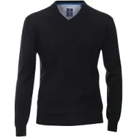 REDMOND Casual Regular Fit Pull-over Encolure en V bleu, Unicolore
